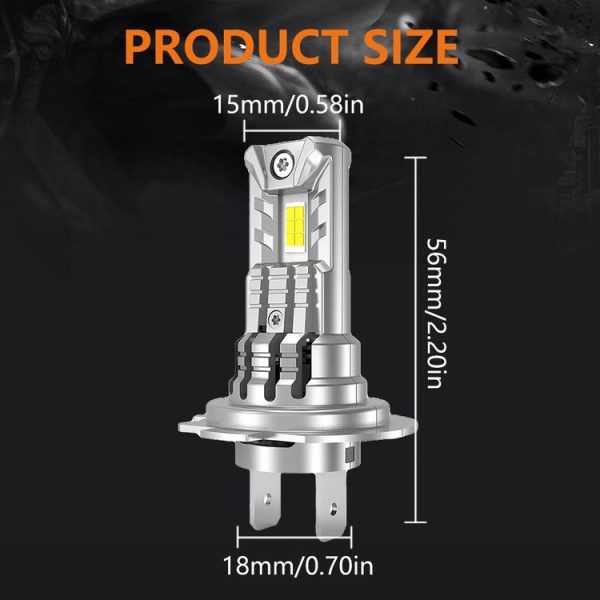 Car Universal Direct Plug LED Headlight Retrofit Bulb With Fan, Specifications: H7 - Image 2