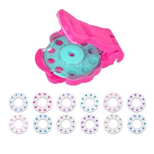 DIY Crystal Rhinestone Sticker Hair Decor Magic Nail Machine Girls Play House Hair Sticker Toy, Style: With 12pcs Stickers
