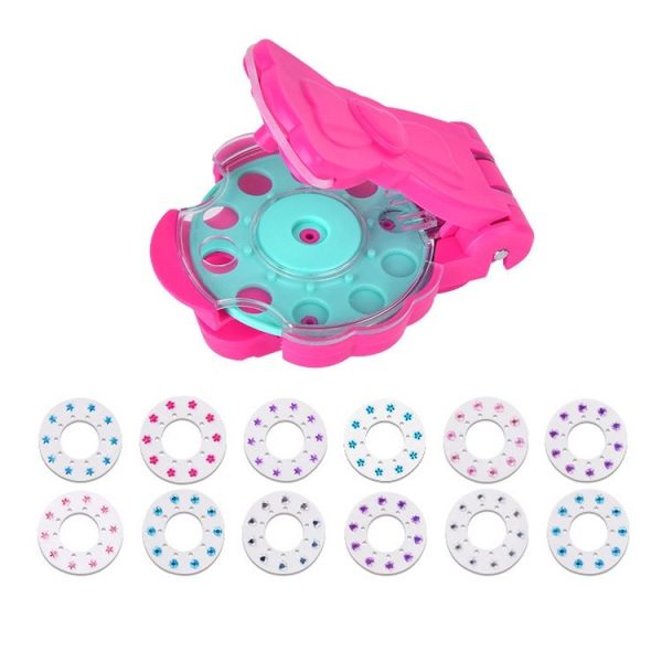 DIY Crystal Rhinestone Sticker Hair Decor Magic Nail Machine Girls Play House Hair Sticker Toy, Style: With 12pcs Stickers