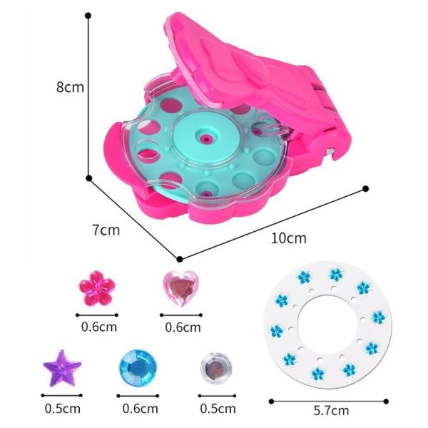 DIY Crystal Rhinestone Sticker Hair Decor Magic Nail Machine Girls Play House Hair Sticker Toy, Style: With 12pcs Stickers - Image 4