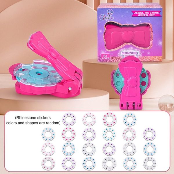 DIY Crystal Rhinestone Sticker Hair Decor Magic Nail Machine Girls Play House Hair Sticker Toy, Style: With 12pcs Stickers - Image 8
