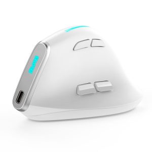ZELOTES F36 9-Keys Vertical Grip Ergonomic Programming Dual Bluetooth + 2.4G Wireless Mouse (White)