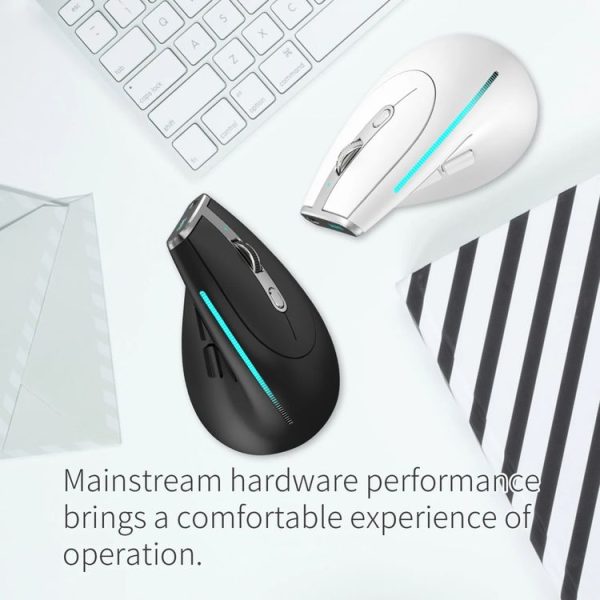 ZELOTES F36 9-Keys Vertical Grip Ergonomic Programming Dual Bluetooth + 2.4G Wireless Mouse (White) - Image 12