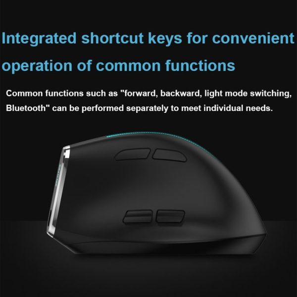 ZELOTES F36 9-Keys Vertical Grip Ergonomic Programming Dual Bluetooth + 2.4G Wireless Mouse (White) - Image 7