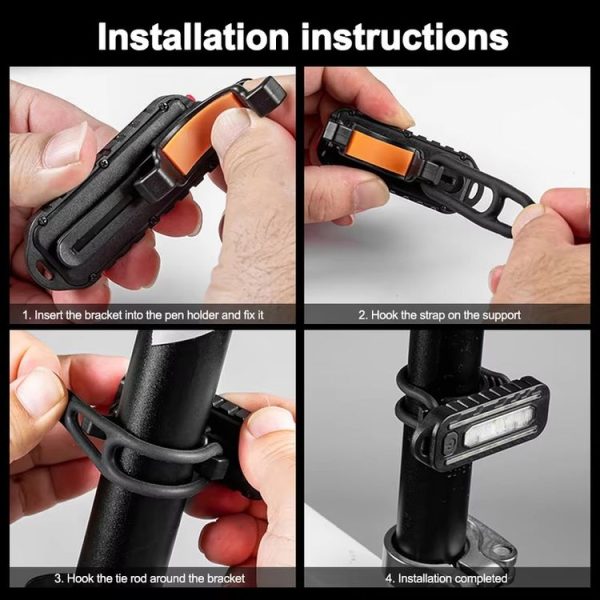 LED Shoulder Flashlight Bike Tail Light Type-C Recharge Outdoor Flashlight With Clip Patrol Safety Warning Lamp (B Model) - Image 10