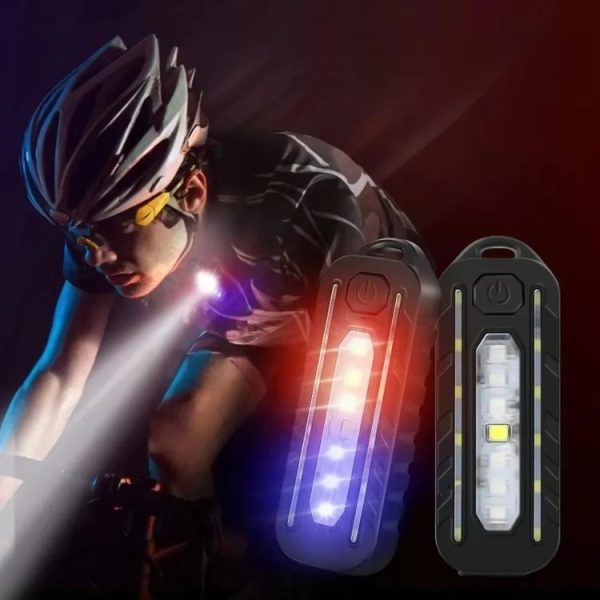 LED Shoulder Flashlight Bike Tail Light Type-C Recharge Outdoor Flashlight With Clip Patrol Safety Warning Lamp (B Model) - Image 2