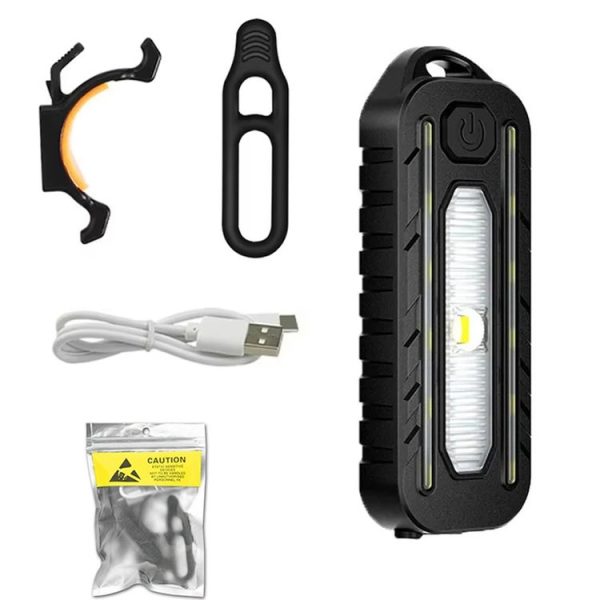LED Shoulder Flashlight Bike Tail Light Type-C Recharge Outdoor Flashlight With Clip Patrol Safety Warning Lamp (B Model) - Image 3