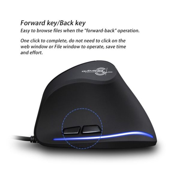 ZELOTES T20 6-Keys Vertical Grip Ergonomic Laptop Wired Mouse (Black) - Image 12