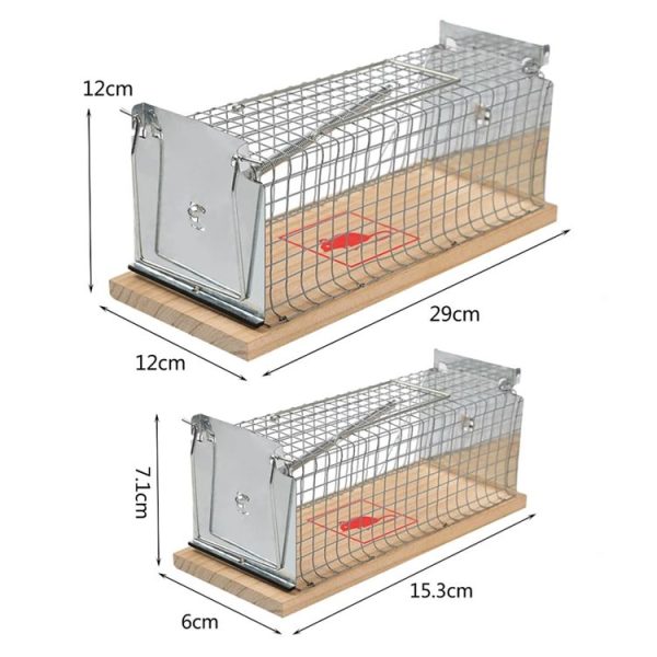 Wooden Mousetrap Cage Live Animal Humane Trap Catch, Size: Small - Image 7