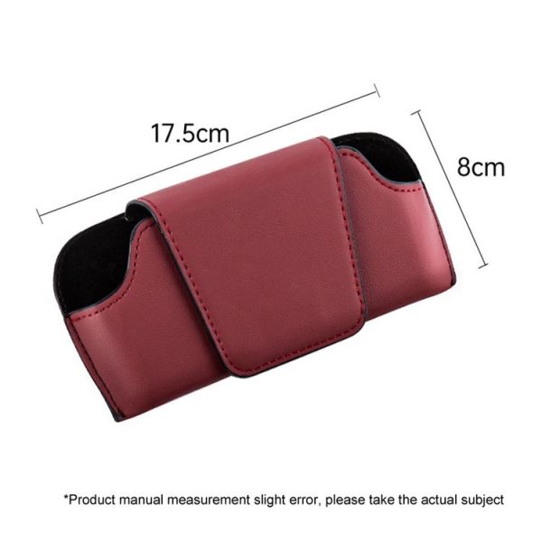 Car Eyeglasses Case Sun Visor Back Clip Sunglasses Organizer Multi-function Leather Sunglasses Clip (Black) - Image 3