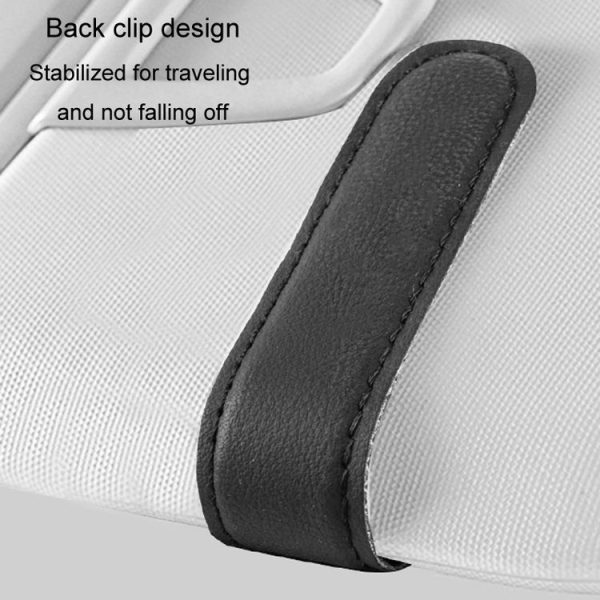 Car Eyeglasses Case Sun Visor Back Clip Sunglasses Organizer Multi-function Leather Sunglasses Clip (Black) - Image 4