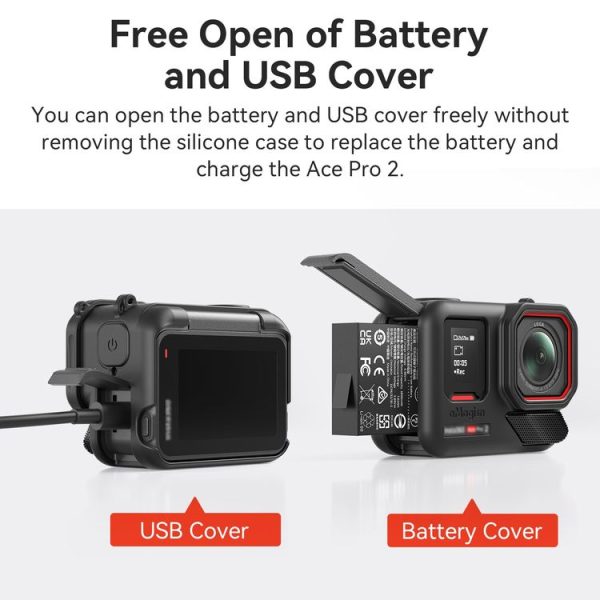 Insta360 Ace Pro 2 aMagisn Body + Lens Silicone Cover With Lanyard (Black) - Image 5