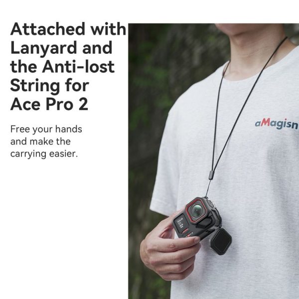 Insta360 Ace Pro 2 aMagisn Body + Lens Silicone Cover With Lanyard (Black) - Image 8