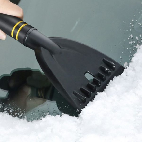 Car Snow Removal Shovel Multi-functional Winter Snow Clearing Tool Windshield Defrost Deicing Shovel (Black Gold) - Image 2