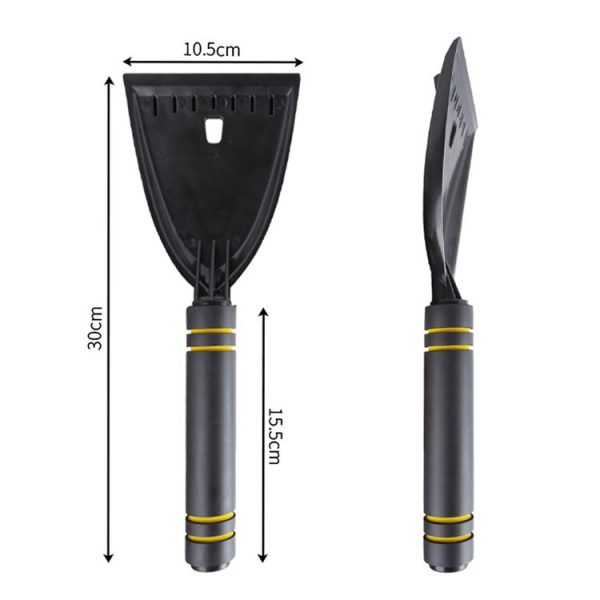 Car Snow Removal Shovel Multi-functional Winter Snow Clearing Tool Windshield Defrost Deicing Shovel (Black Gold) - Image 4