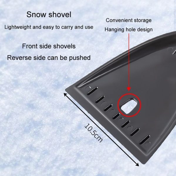 Car Snow Removal Shovel Multi-functional Winter Snow Clearing Tool Windshield Defrost Deicing Shovel (Black Gold) - Image 5