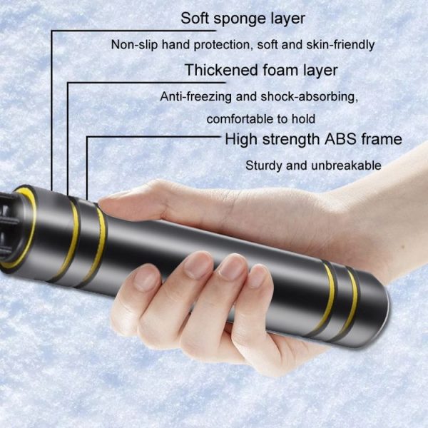 Car Snow Removal Shovel Multi-functional Winter Snow Clearing Tool Windshield Defrost Deicing Shovel (Black Gold) - Image 6