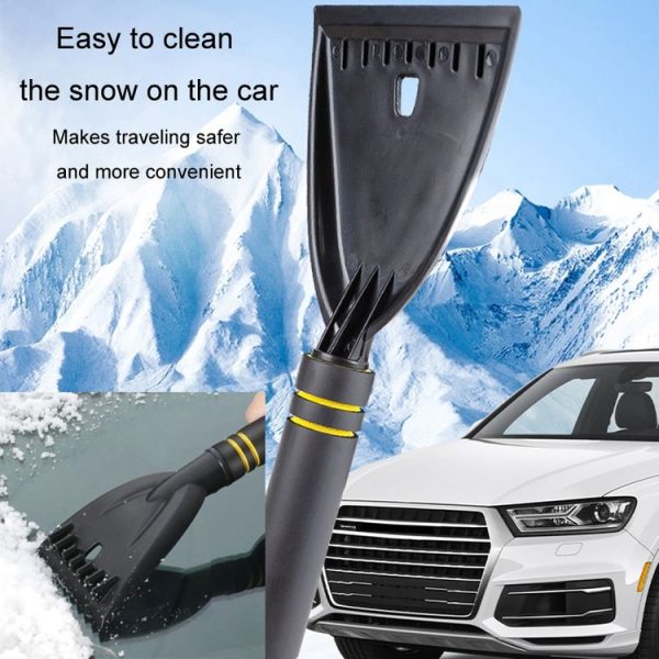Car Snow Removal Shovel Multi-functional Winter Snow Clearing Tool Windshield Defrost Deicing Shovel (Black Gold) - Image 9