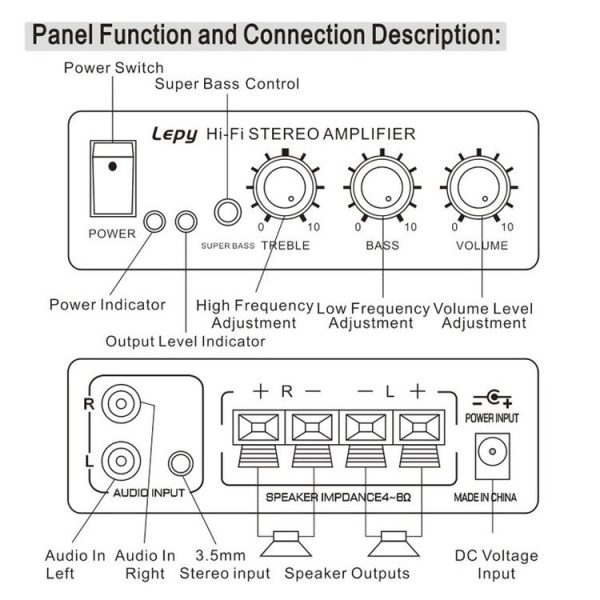 Lepy LP-268 DC12V High Fidelity Power Car / Motorcycle Amplifier (Silver) - Image 5