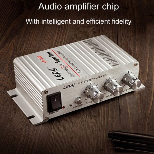Lepy LP-268 DC12V High Fidelity Power Car / Motorcycle Amplifier (Silver) - Image 6