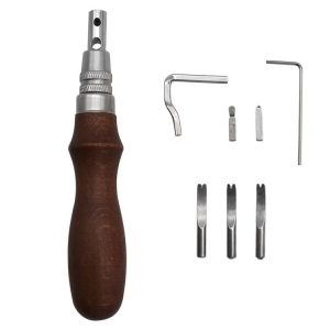 7 In 1 Leather Edge Presser Groove Cutter Edge Trimmer (Brown)