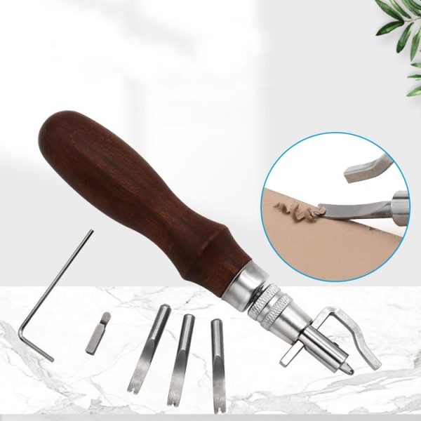 7 In 1 Leather Edge Presser Groove Cutter Edge Trimmer (Brown) - Image 2