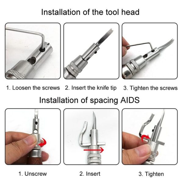 7 In 1 Leather Edge Presser Groove Cutter Edge Trimmer (Brown) - Image 7