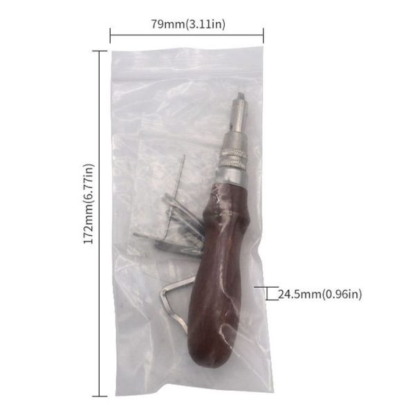 7 In 1 Leather Edge Presser Groove Cutter Edge Trimmer (Brown) - Image 8