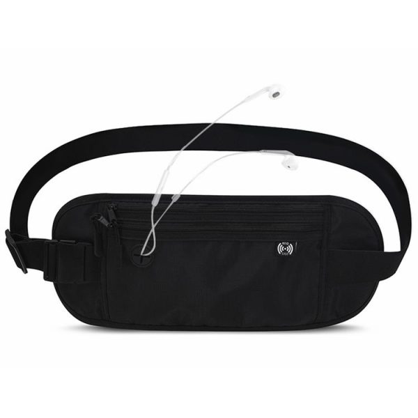 Sports Running Waist Pack Outdoor Fitness Large Capacity RFID Blocking Wallet Waterproof Phone Waist Bag (Black) - Image 5