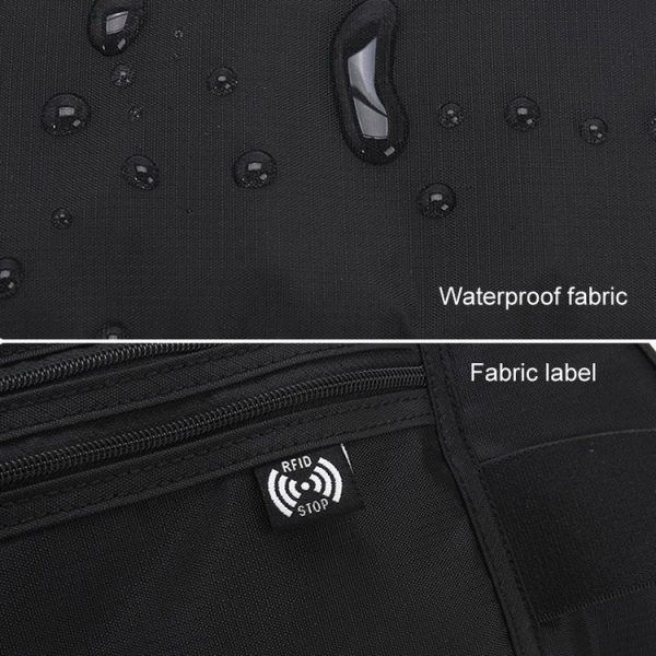 Sports Running Waist Pack Outdoor Fitness Large Capacity RFID Blocking Wallet Waterproof Phone Waist Bag (Black) - Image 9