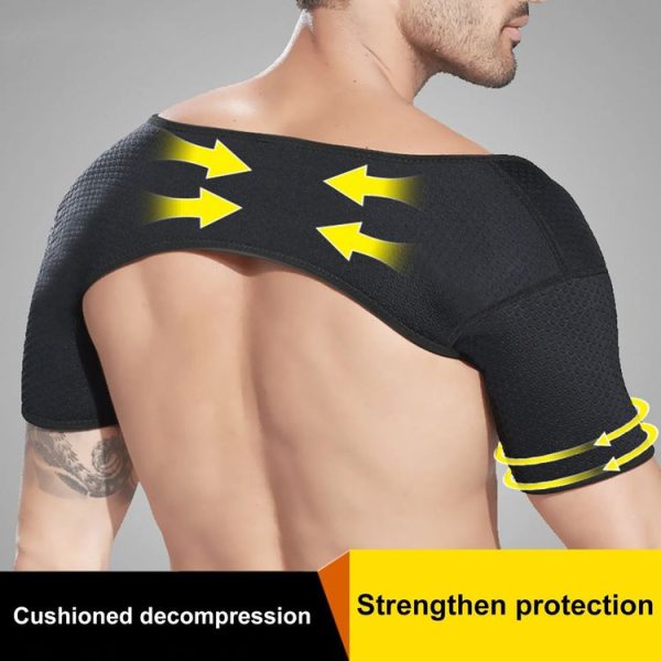 Shoulder Pad Shoulder Warmer Wrap Shock Absorbing Decompression Brace, Size: M - Image 3