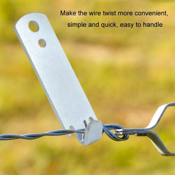 2pcs / Set Wire Twister T-Post Clamp Fence Wire Rope Winder (Silver) - Image 6
