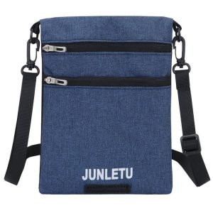 JUNLETU Crossbody Bag Waterproof Cell Phone Bag Travel Documents Passport Card Neck Pouch (Dark Blue)