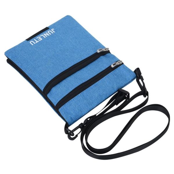 JUNLETU Crossbody Bag Waterproof Cell Phone Bag Travel Documents Passport Card Neck Pouch (Dark Blue) - Image 4