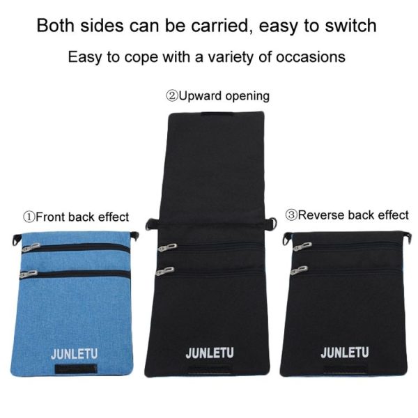 JUNLETU Crossbody Bag Waterproof Cell Phone Bag Travel Documents Passport Card Neck Pouch (Dark Blue) - Image 6