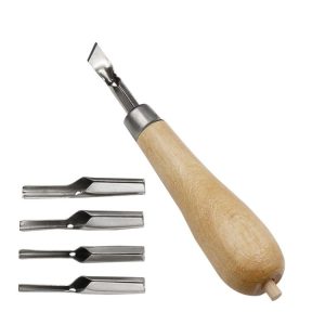 7pcs / Set Wood Handle Carving Knife Tool Art Combination Set (Five Blade Heads)