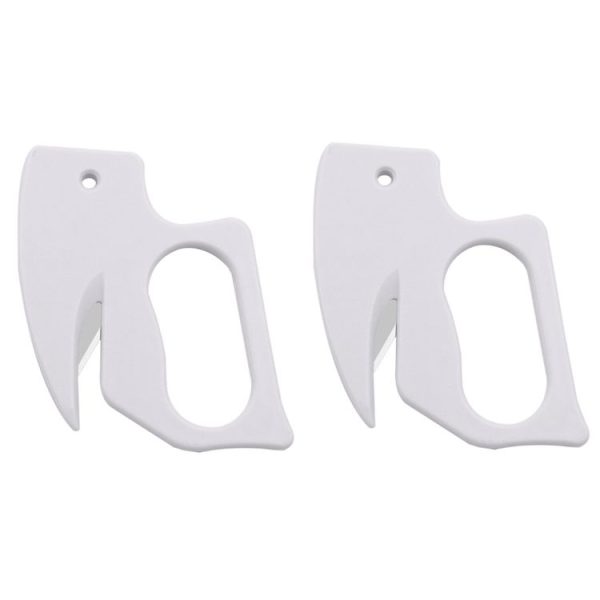 2pcs Multi-purpose Paper Cutting Stainless Steel Blade Letter Opener, Color: White
