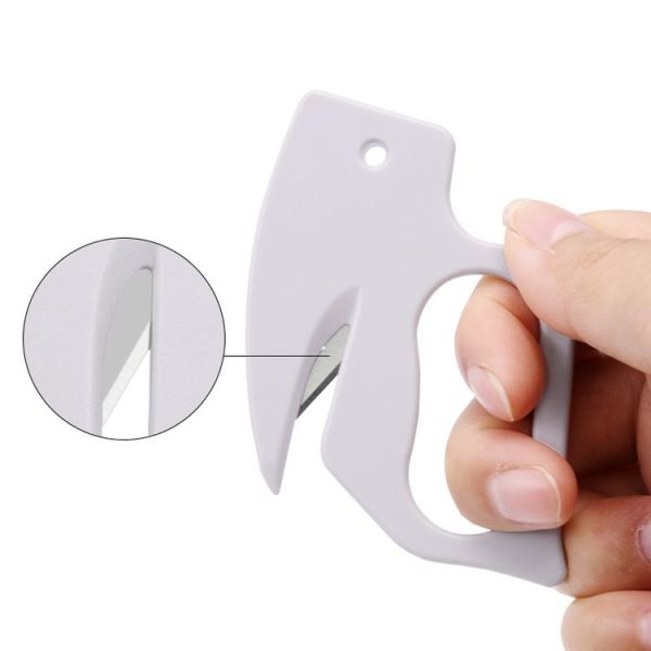 2pcs Multi-purpose Paper Cutting Stainless Steel Blade Letter Opener, Color: White - Image 3