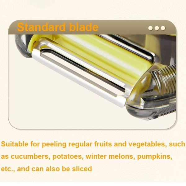 3-In-1 Multifunctional Rotary Peeler Household Kitchen Tools Scraper Fruit Grater (Green) - Image 4