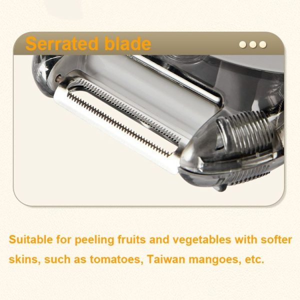 3-In-1 Multifunctional Rotary Peeler Household Kitchen Tools Scraper Fruit Grater (Green) - Image 5