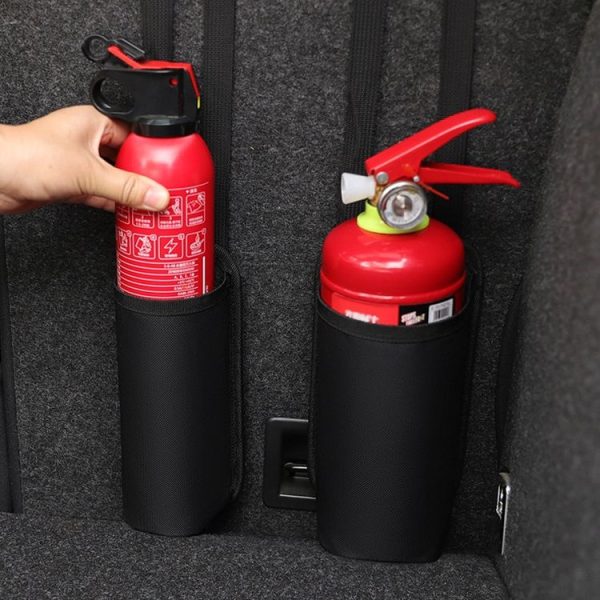 Small Car Fire Extinguisher Storage Bag Auto Seatback Bag Cup Holder - Image 2