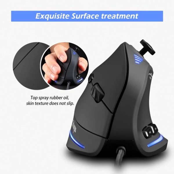 ZELOTES C18 11-Keys RGB Vertical Grip Ergonomic Joystick Programming Gaming Wired Mouse (Black) - Image 8