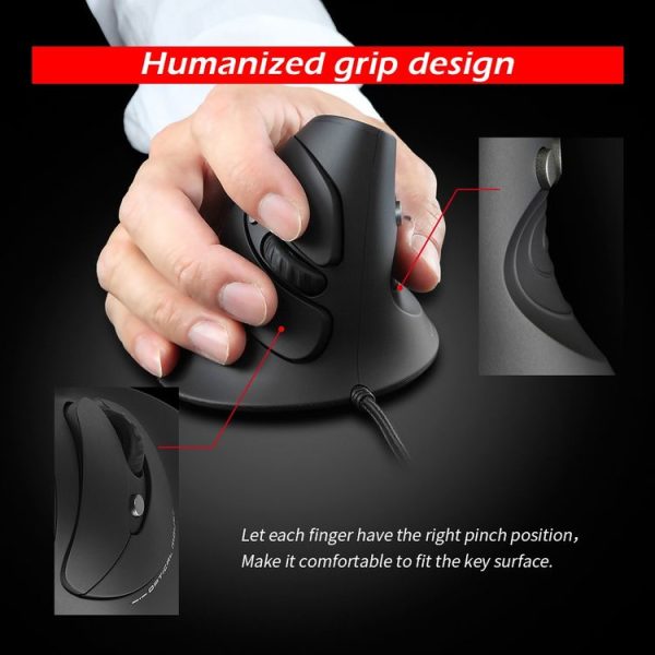 ZELOTES T30 6-keys Vertical Grip Detachable Ergonomic Wired Mouse (7-color Breathing Light) - Image 13
