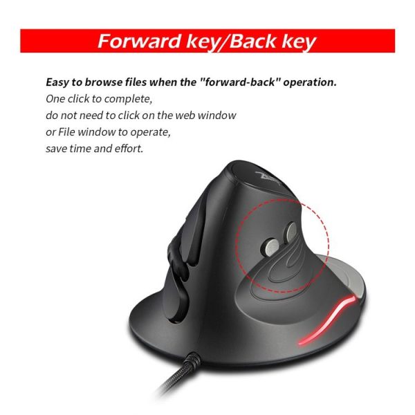 ZELOTES T30 6-keys Vertical Grip Detachable Ergonomic Wired Mouse (7-color Breathing Light) - Image 8