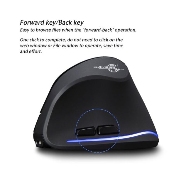 ZELOTES F35 6-buttons Vertical Grip Ergonomic Rechargeable Wireless Mouse (Blue Light) - Image 13