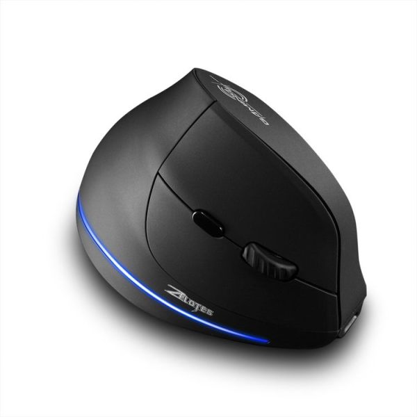 ZELOTES F35 6-buttons Vertical Grip Ergonomic Rechargeable Wireless Mouse (Blue Light) - Image 2
