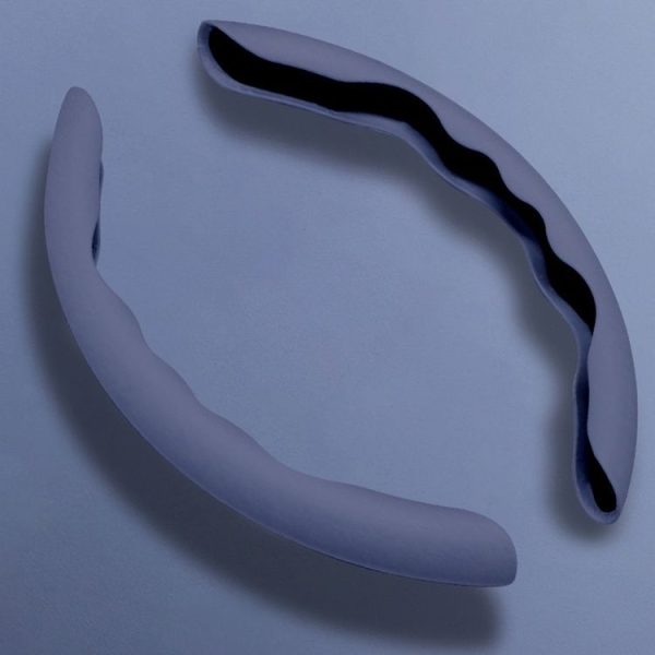 38cm Liquid Silicone Sweat-Absorbing Anti-Skid Car Steering Wheel Cover (Lavender Gray) - Image 3