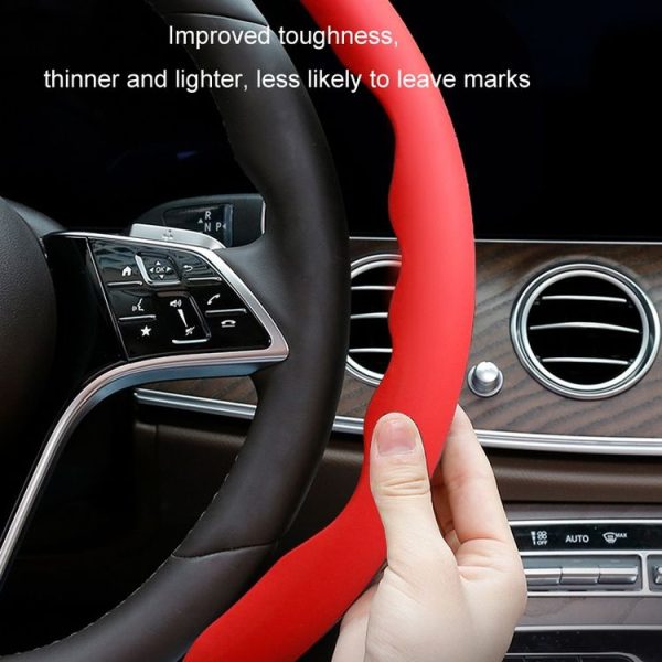 38cm Liquid Silicone Sweat-Absorbing Anti-Skid Car Steering Wheel Cover (Lavender Gray) - Image 5