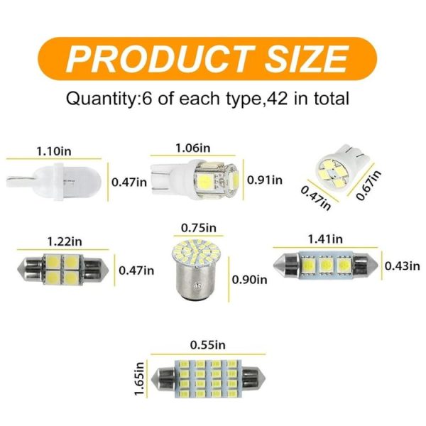 42pcs / Set Car Interior Reading LED Light Combination Set - Image 3