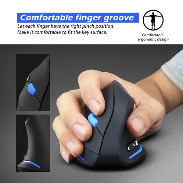 ZELOTES F-35A 6-Buttons Vertical Grip Ergonomic Rechargeable Wireless Mouse (Wireless Version) - Image 5